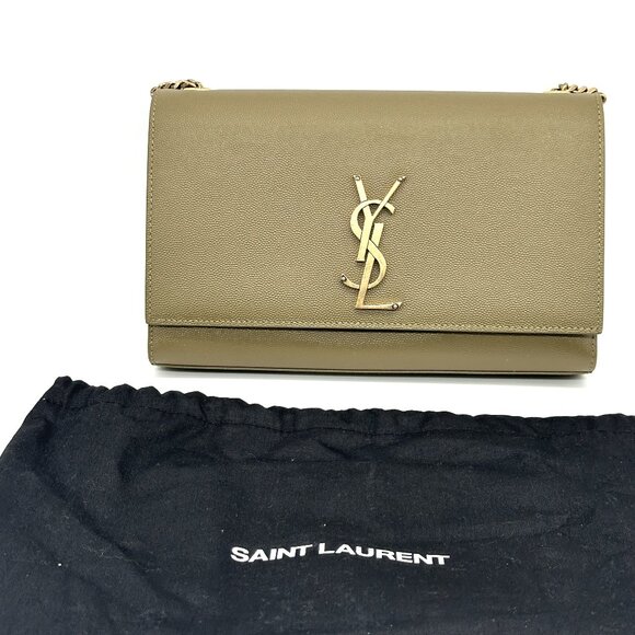 Saint Laurent YSL Monogram Kate Medium Crossbody Grained Leather Chain Bag - Picture 16 of 16